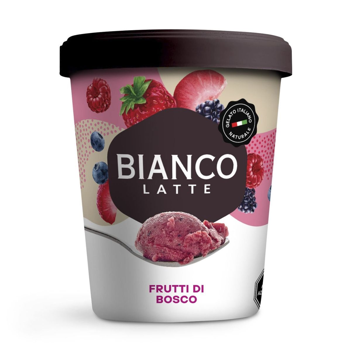 BIANCOLATTE - Helado Gelato Sabor Frutti Di Bosco Pote Biancolatte 750 ml
