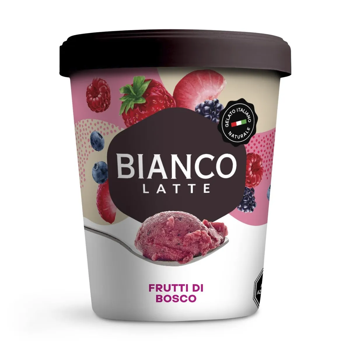 BIANCOLATTE - Helado Gelato Sabor Frutti Di Bosco Pote Biancolatte 750 ml