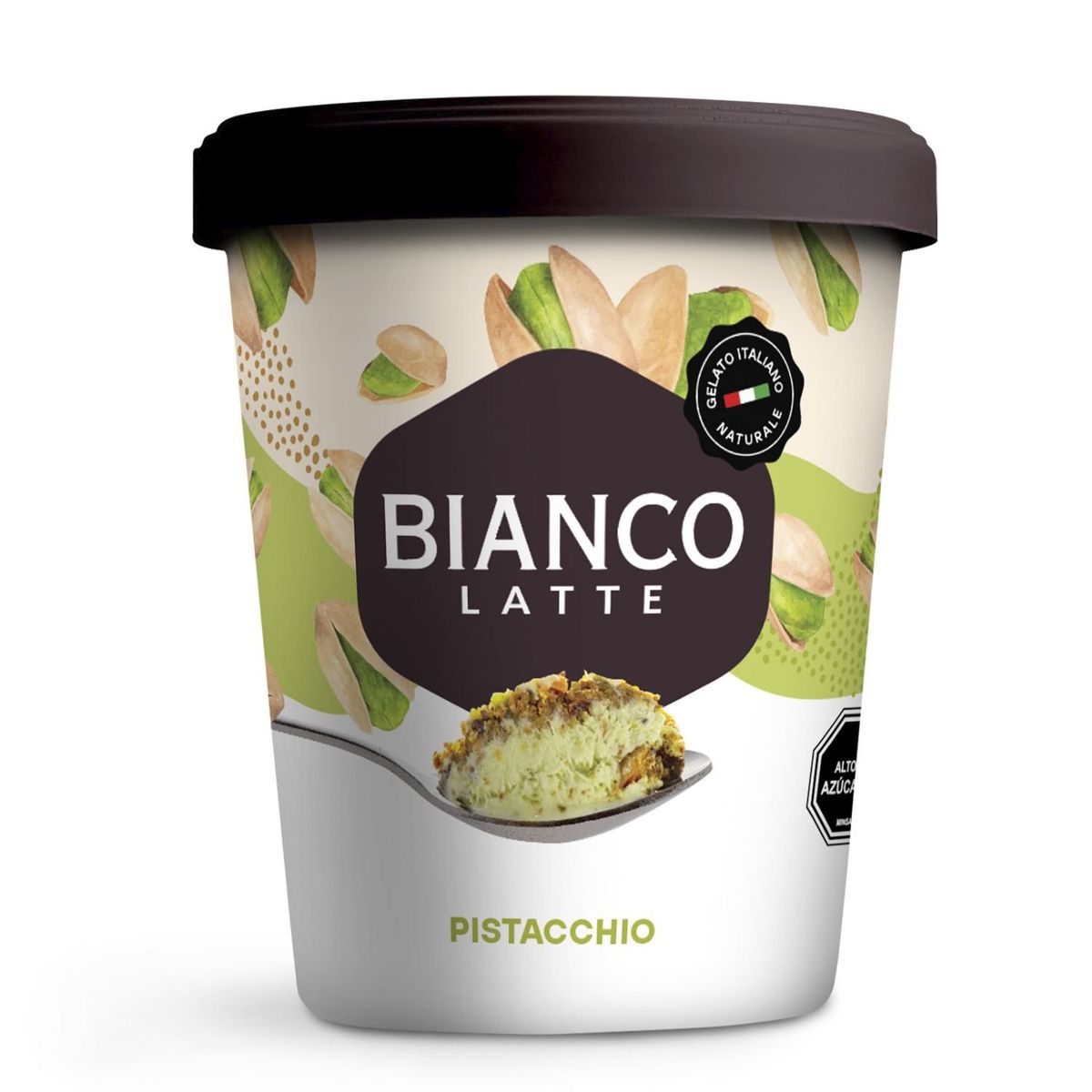 BIANCOLATTE - Helado Gelato Sabor Pistacchio Pote Biancolatte 750 ml
