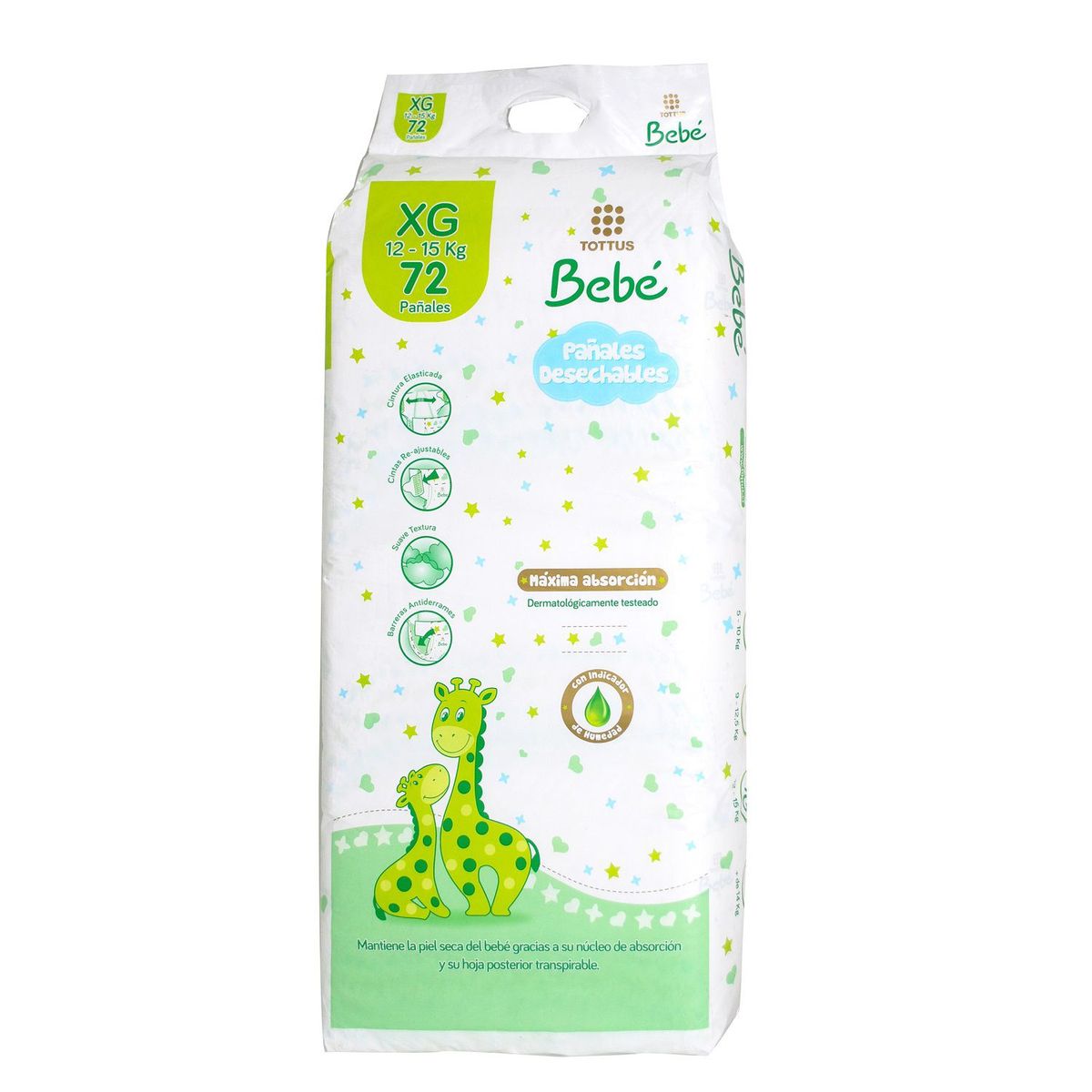 TOTTUS - Pañales Desechables Tottus Talla XG  72 Un