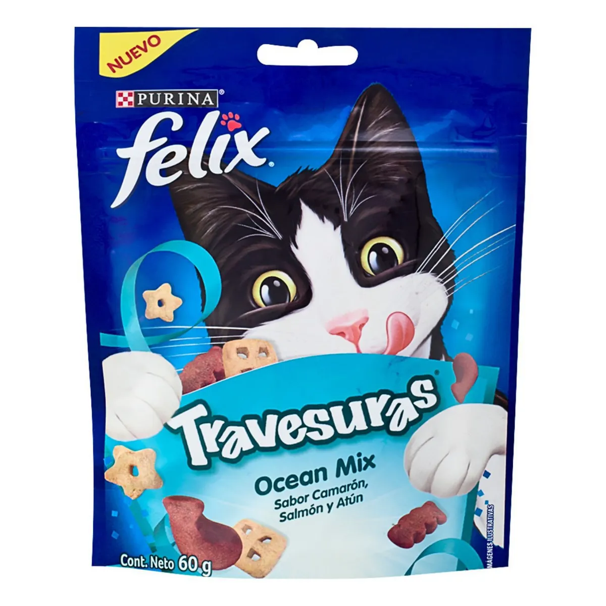 PURINA FELIX - Snack para Gatos Ocean Mix Travesuras Purina Felix 60 g