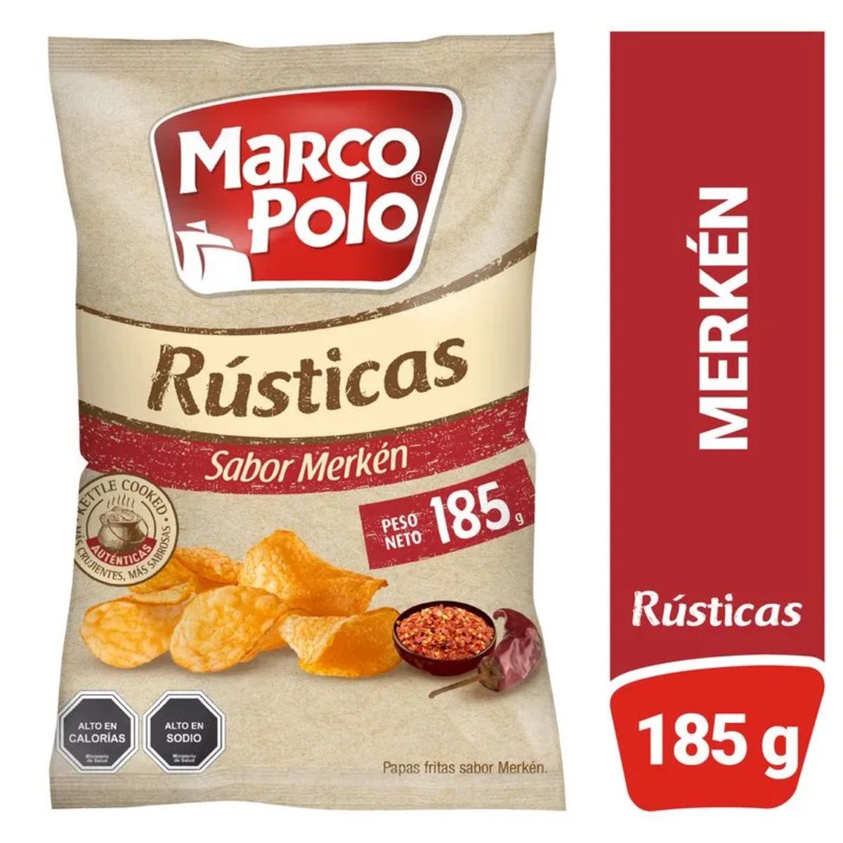 MARCO POLO - Papas Fritas Rústicas Sabor Merkén Marco Polo 185 g