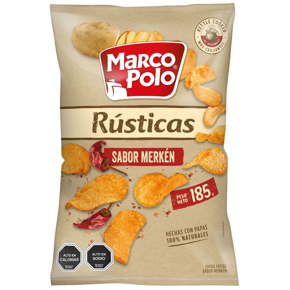 MARCO POLO - Papas Fritas Rústicas Sabor Merkén Marco Polo 185 g