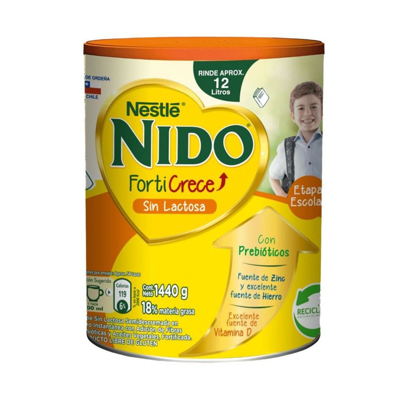 NIDO - LECHE FORTICRECE SIN LACTOSA NIDO 1440GR