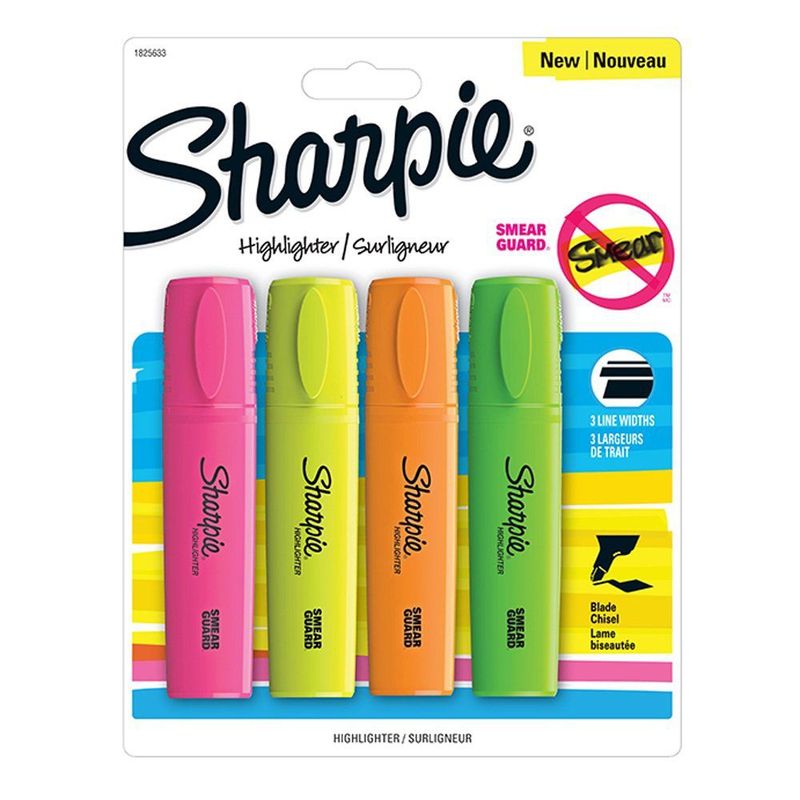 SHARPIE - DESTACADOR SHARPIE BLADE SURTIDO TJ X 4