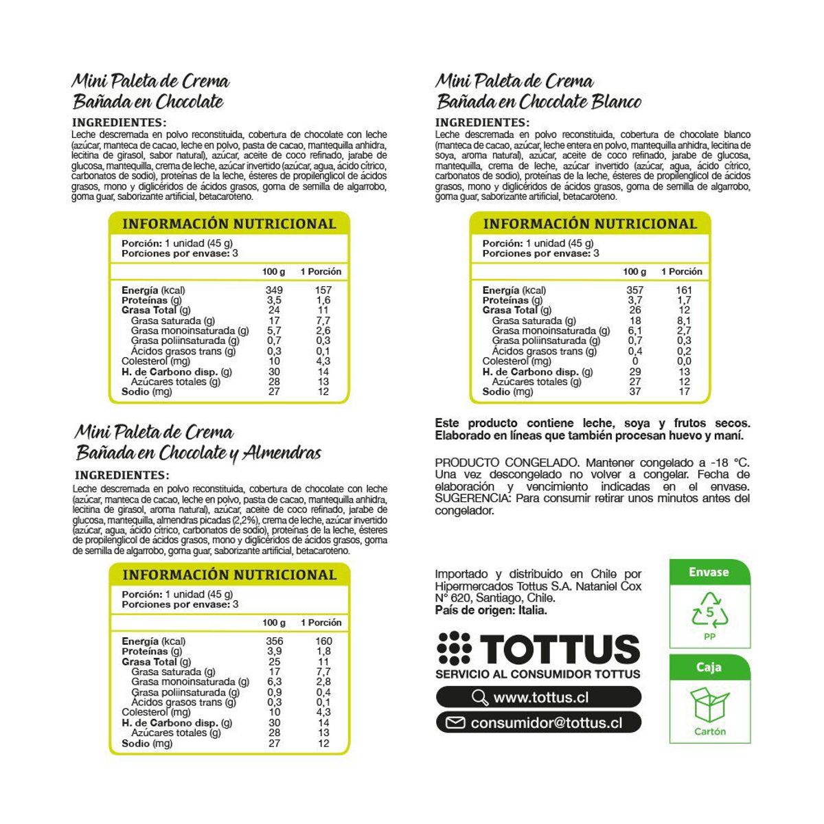 TOTTUS - Helado Mini Paletas