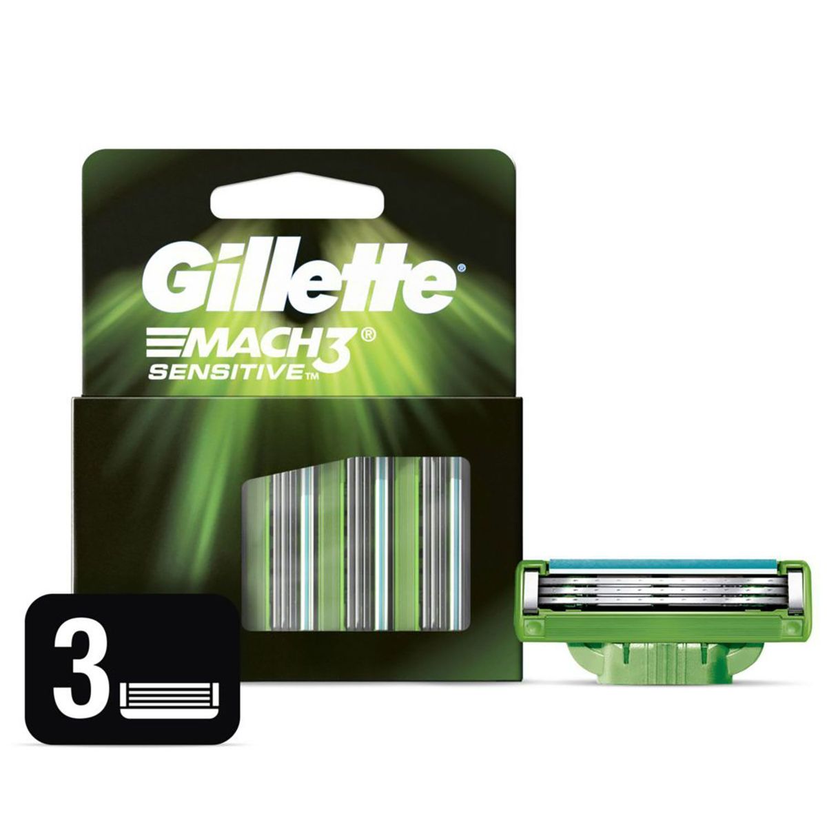 GILLETTE - Repuestos Para Afeitar Mach3 Sensitive