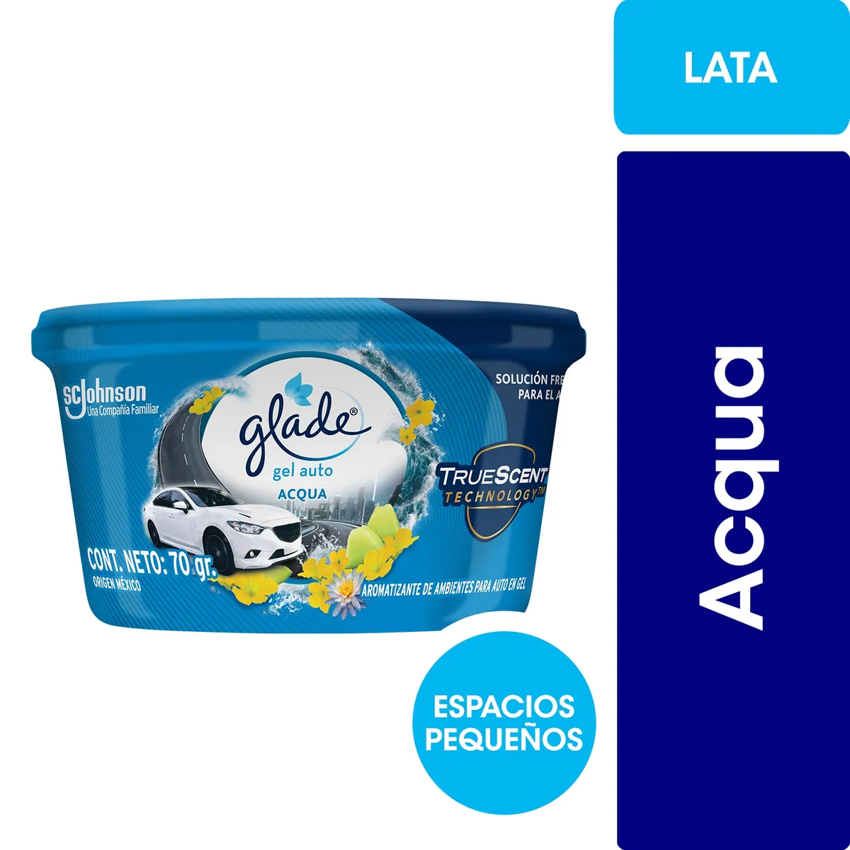 GLADE - Aromatizante Glade Mini Gel Auto Acqua 70 g