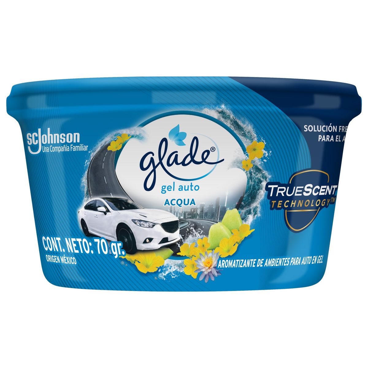GLADE - Aromatizante Glade Mini Gel Auto Acqua 70 g