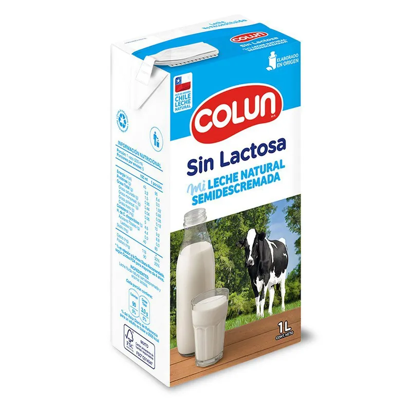 COLUN - Leche Semidescremada Natural Sin Lactosa