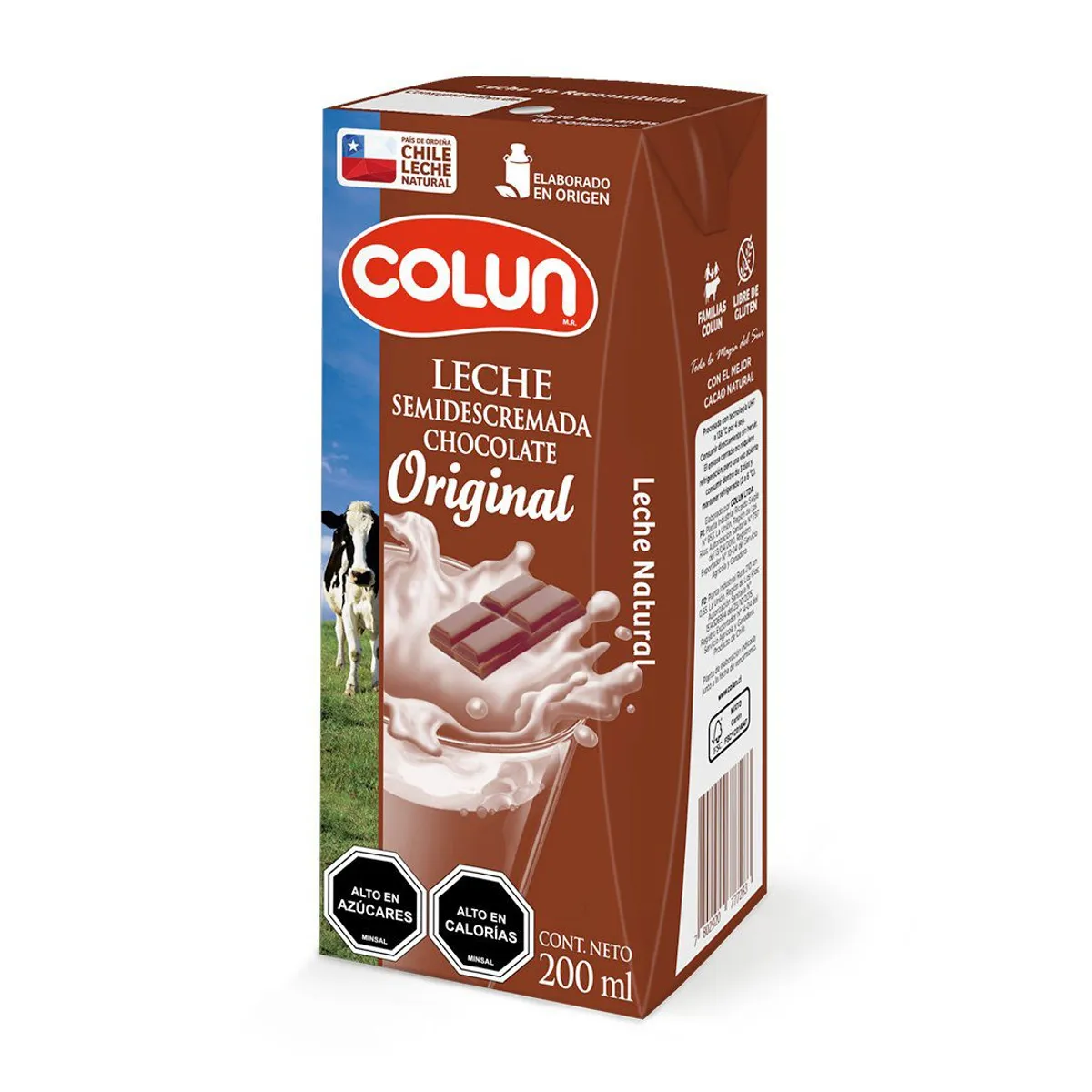 COLUN - Leche Semidescremada Sabor Chocolate Original