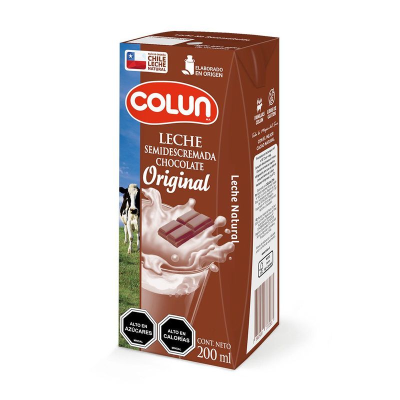 COLUN - Leche Semidescremada Sabor Chocolate Original