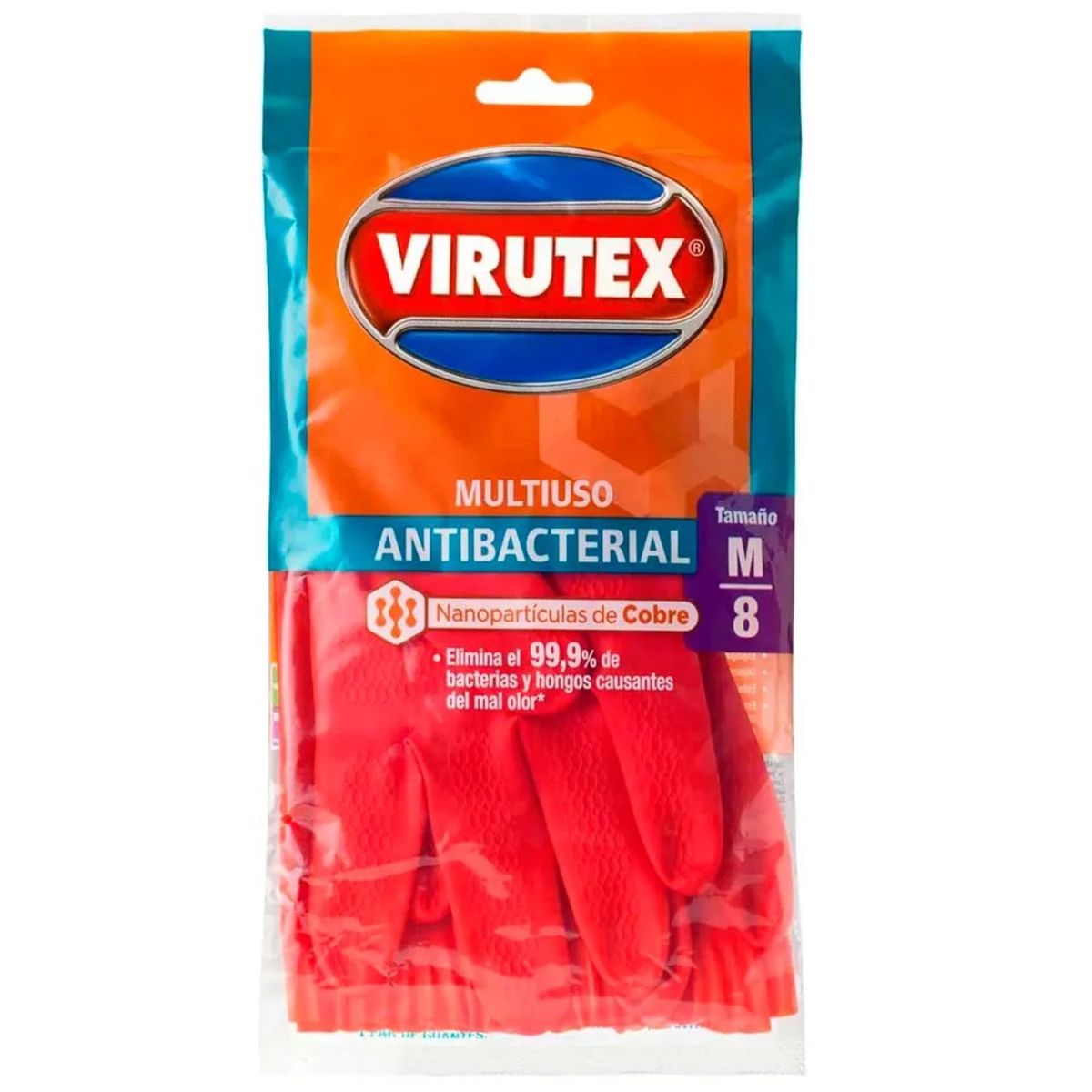 VIRUTEX - Guantes Virutex Antibacterial Multiuso Tamaño M 1 Un