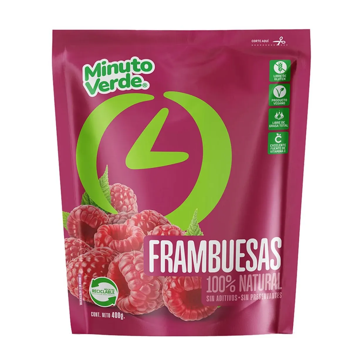 MINUTO VERDE - Frambuesa Entera Congelada Minuto Verde 400 g