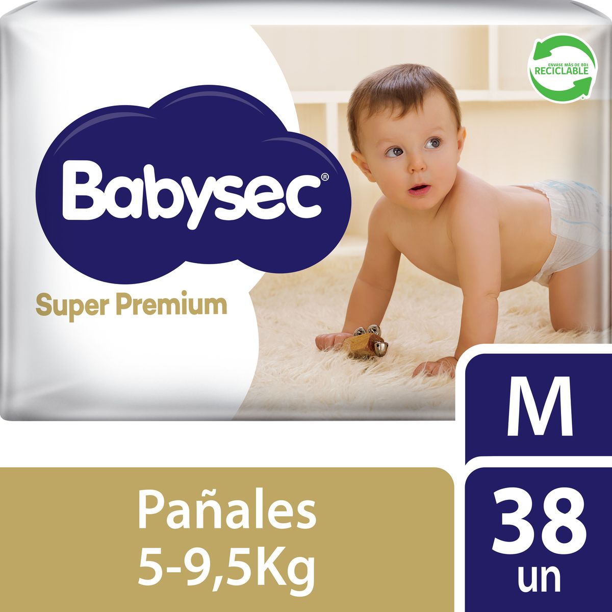 BABYSEC - Pañales Desechables Babysec Super Premium Talla M 38 Un