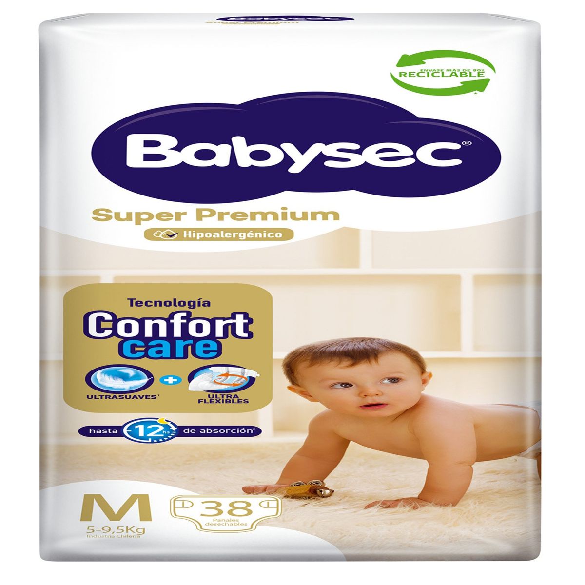 BABYSEC - Pañales Desechables Babysec Super Premium Talla M 38 Un