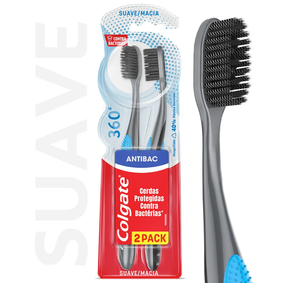 COLGATE - Cepillo de Dientes Colgate 360° Black 2 Un