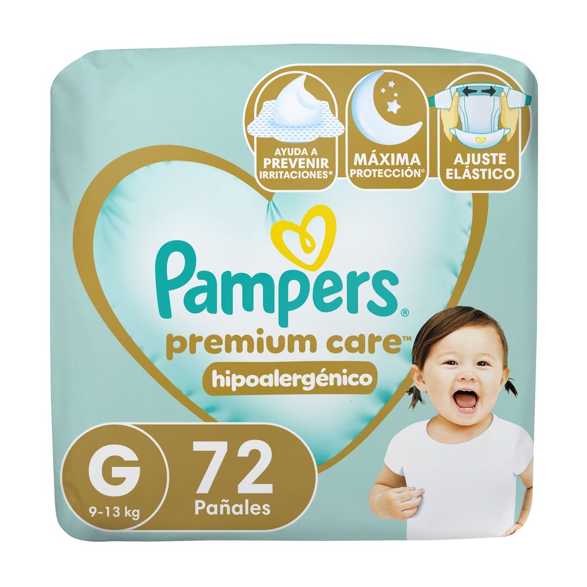 PAMPERS - Pañales Desechables Bebe Pampers Premium Care Talla G 72 Un
