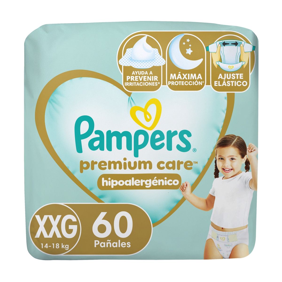PAMPERS - Pañales Desechables Pampers Premium Care Talla XXG 60 Un