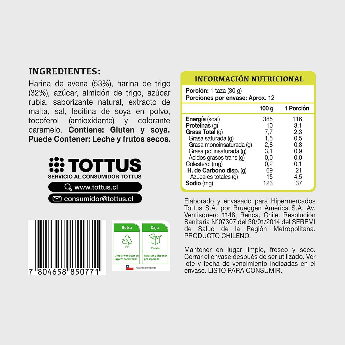 TOTTUS - Cereal cuadritos