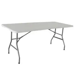 CASA JOVEN - Mesa Plegable Tipo Maleta 180 cm Blanco