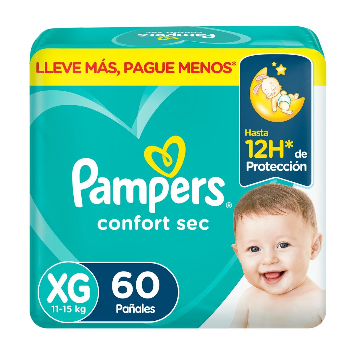 PAMPERS - Pañales Desechables Pampers Confort Sec XG 60 Un