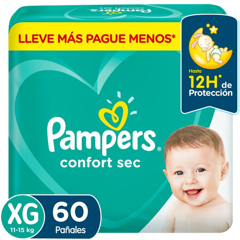PAMPERS - Pañales Desechables Pampers Confort Sec XG 60 Un