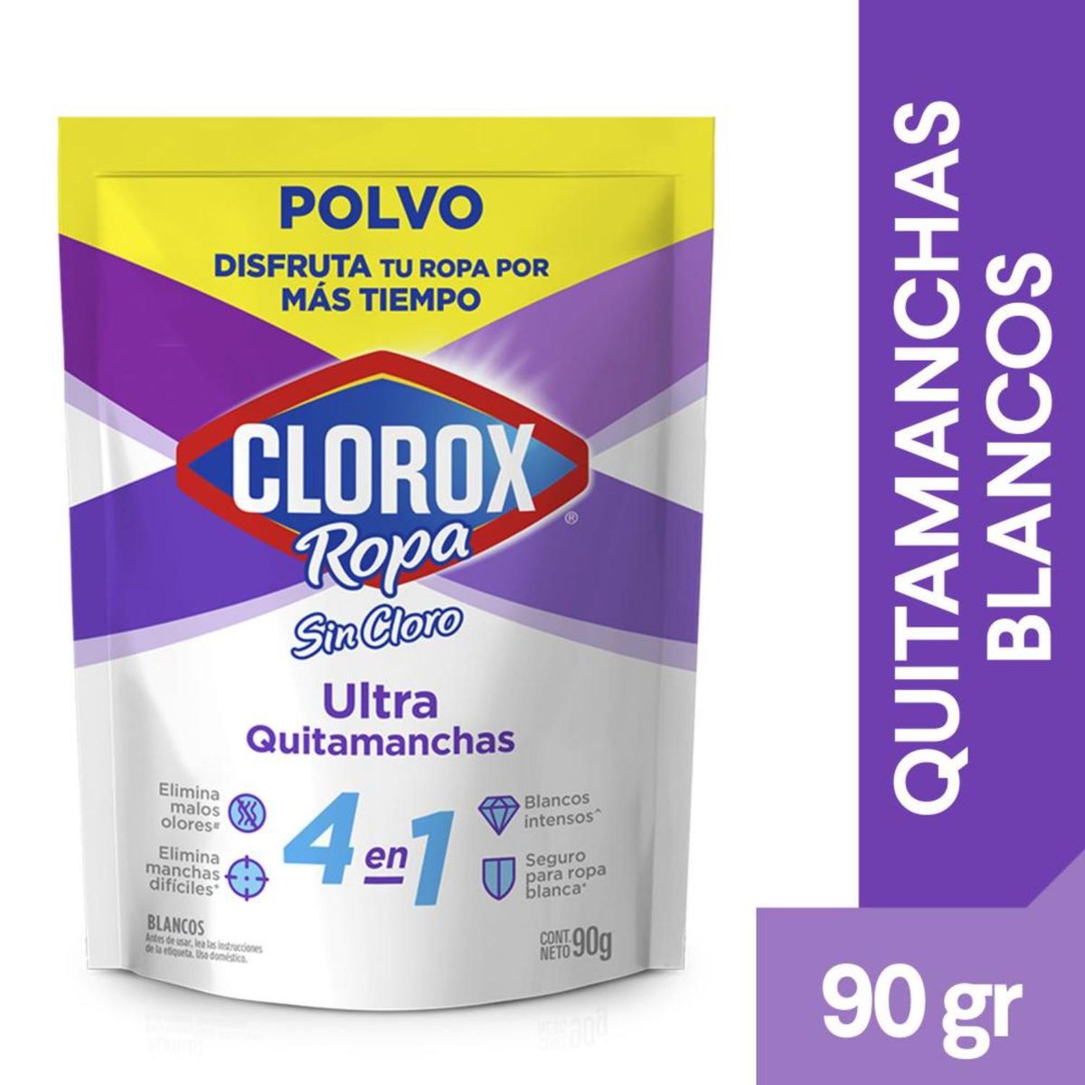CLOROX - Quitamanchas en Polvo Ropa Blanca Clorox 90 gr