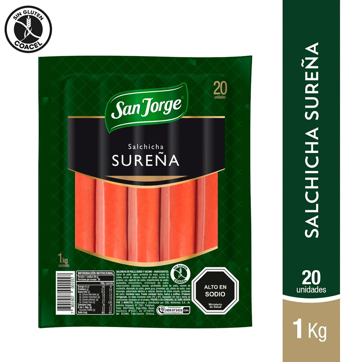 SAN JORGE - Salchicha Sureña Cerdo Display