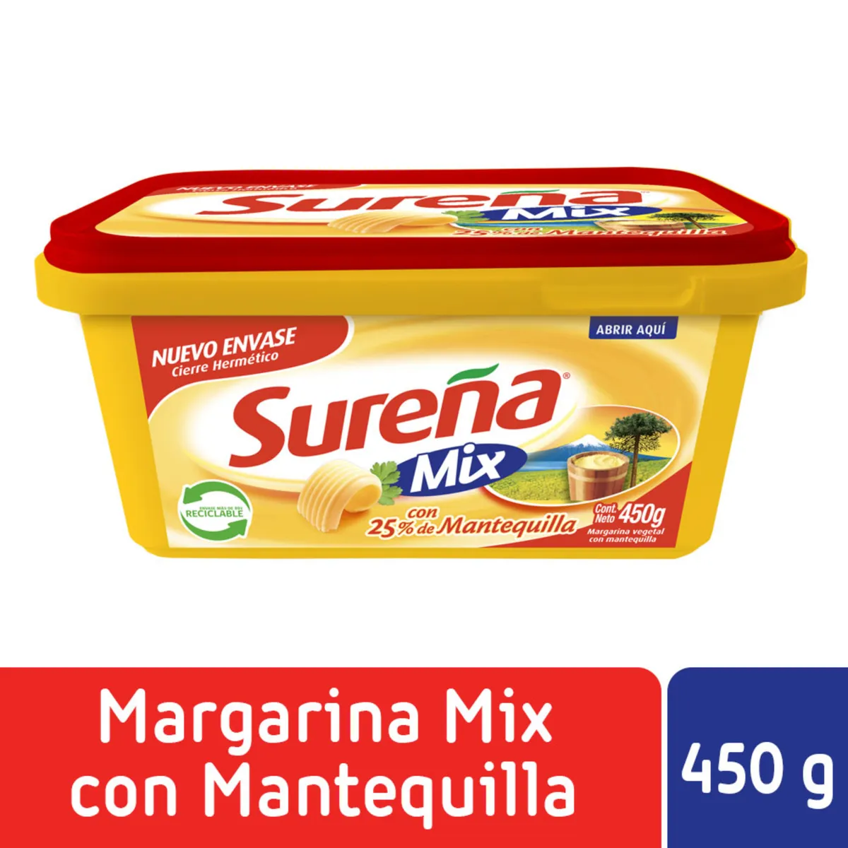 SUREÑA - Margarina Mix con Mantequilla Pote Sureña 450 g