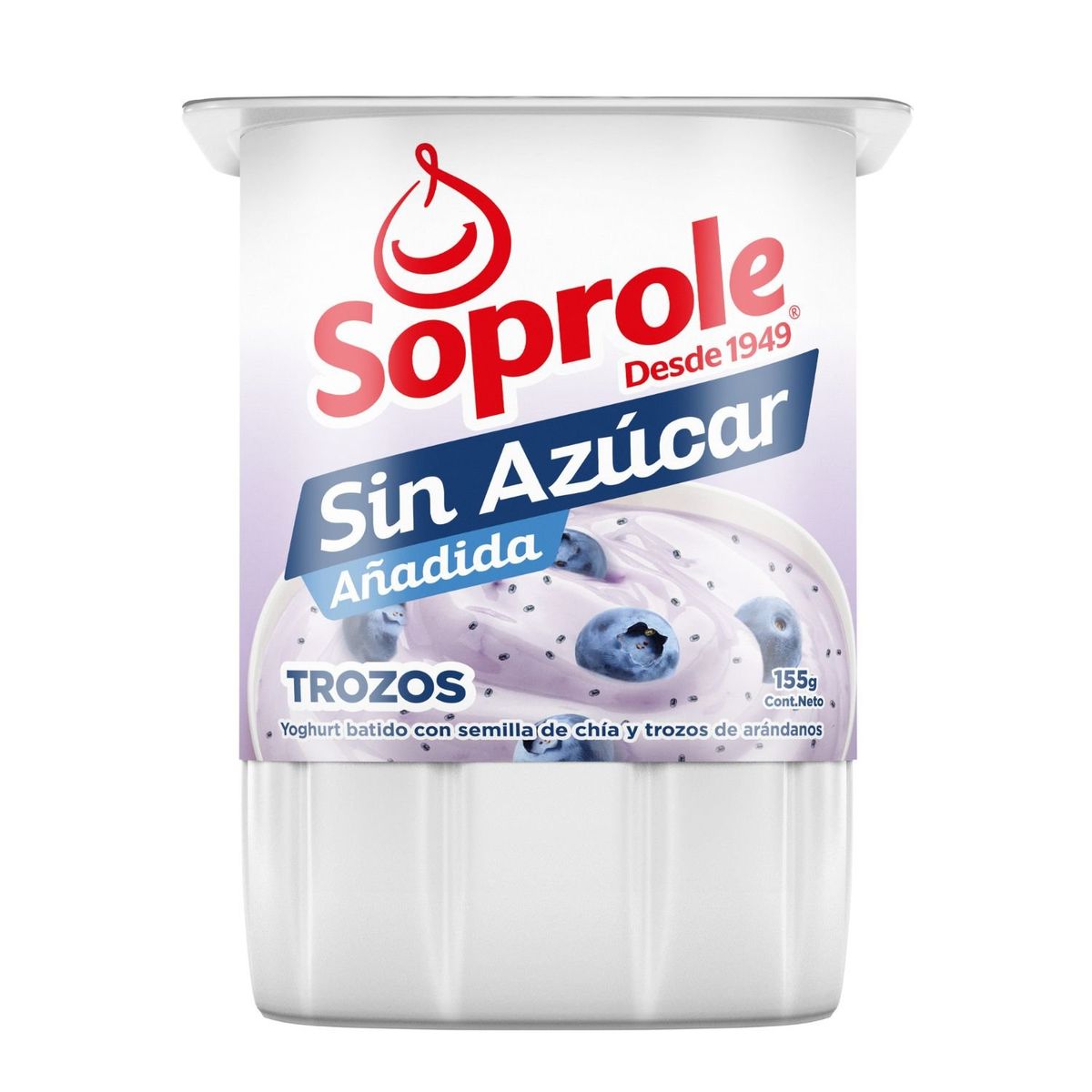 SOPROLE - Yoghurt sin Azúcar con Trozos Chía y Arándanos