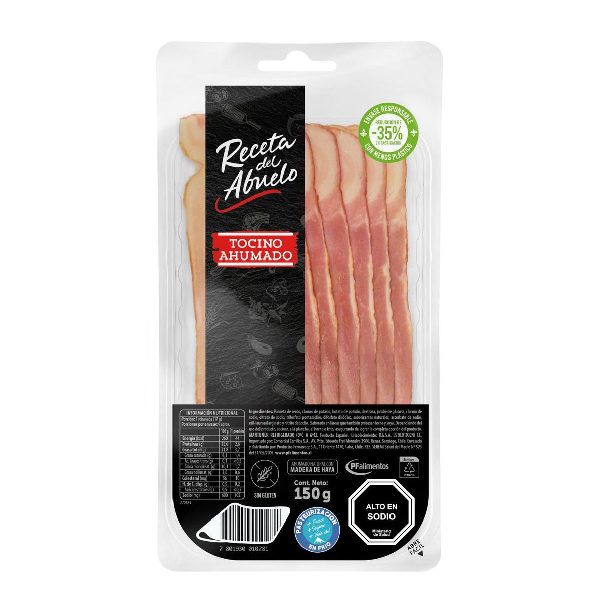 RECETA DEL ABUELO - Tocino Ahumado Receta del Abuelo 150 g