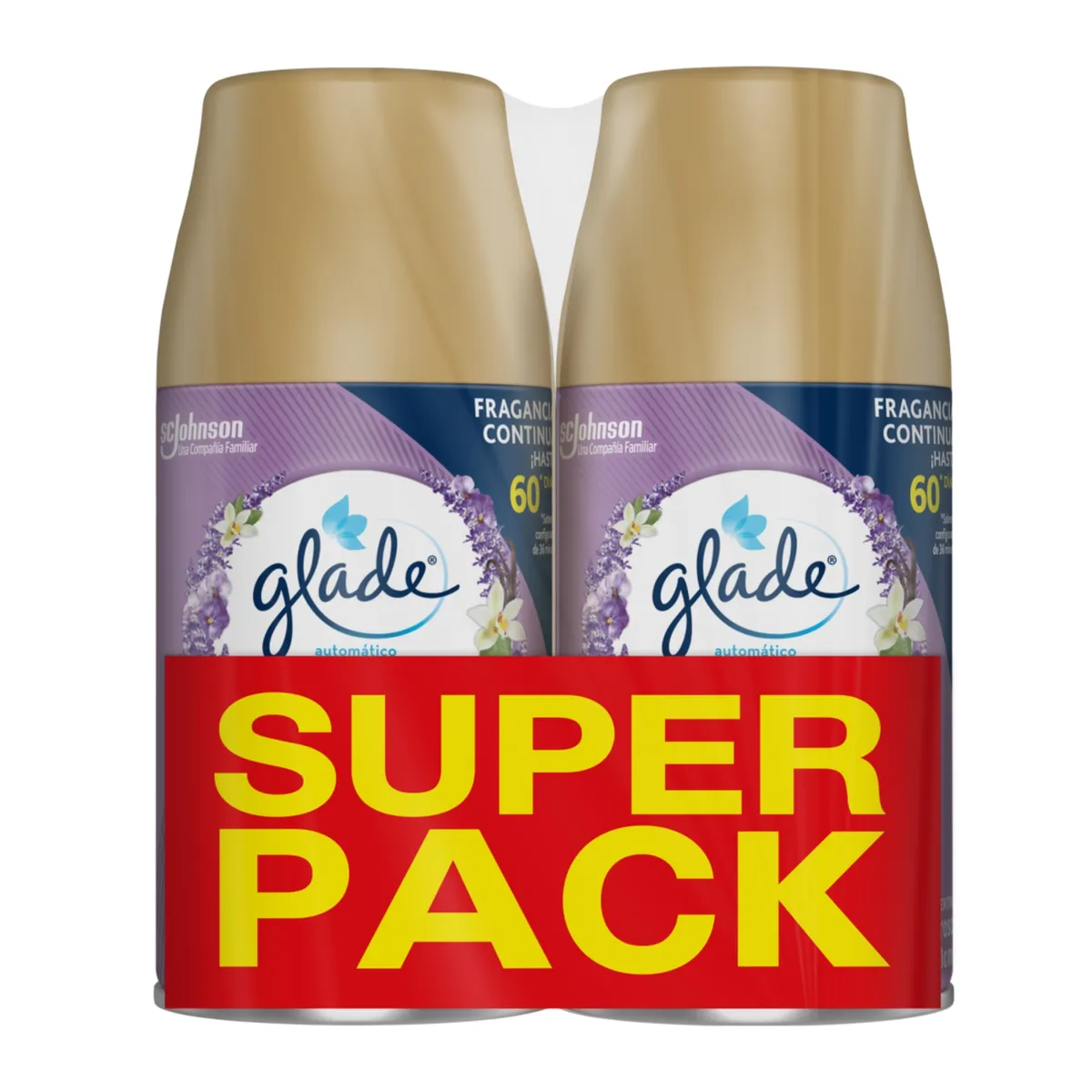 GLADE - Pack Repuesto Glade Automático Lavanda y Vainilla + Algodón 2 x 270 ml