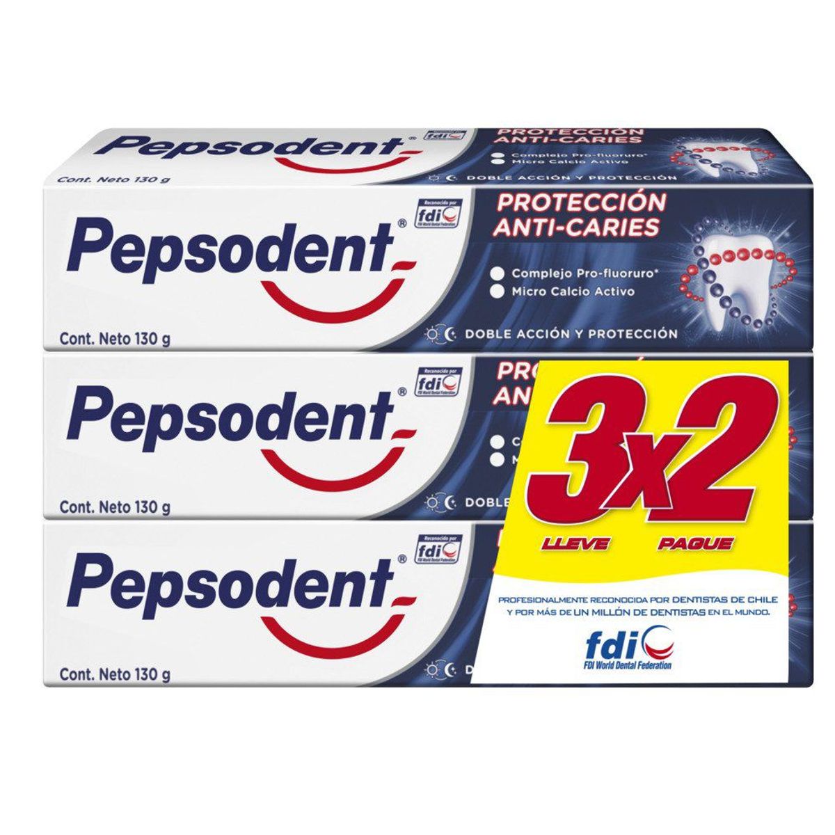 PEPSODENT - Pack Pasta de Dientes Pepsodent 3 x 130 g