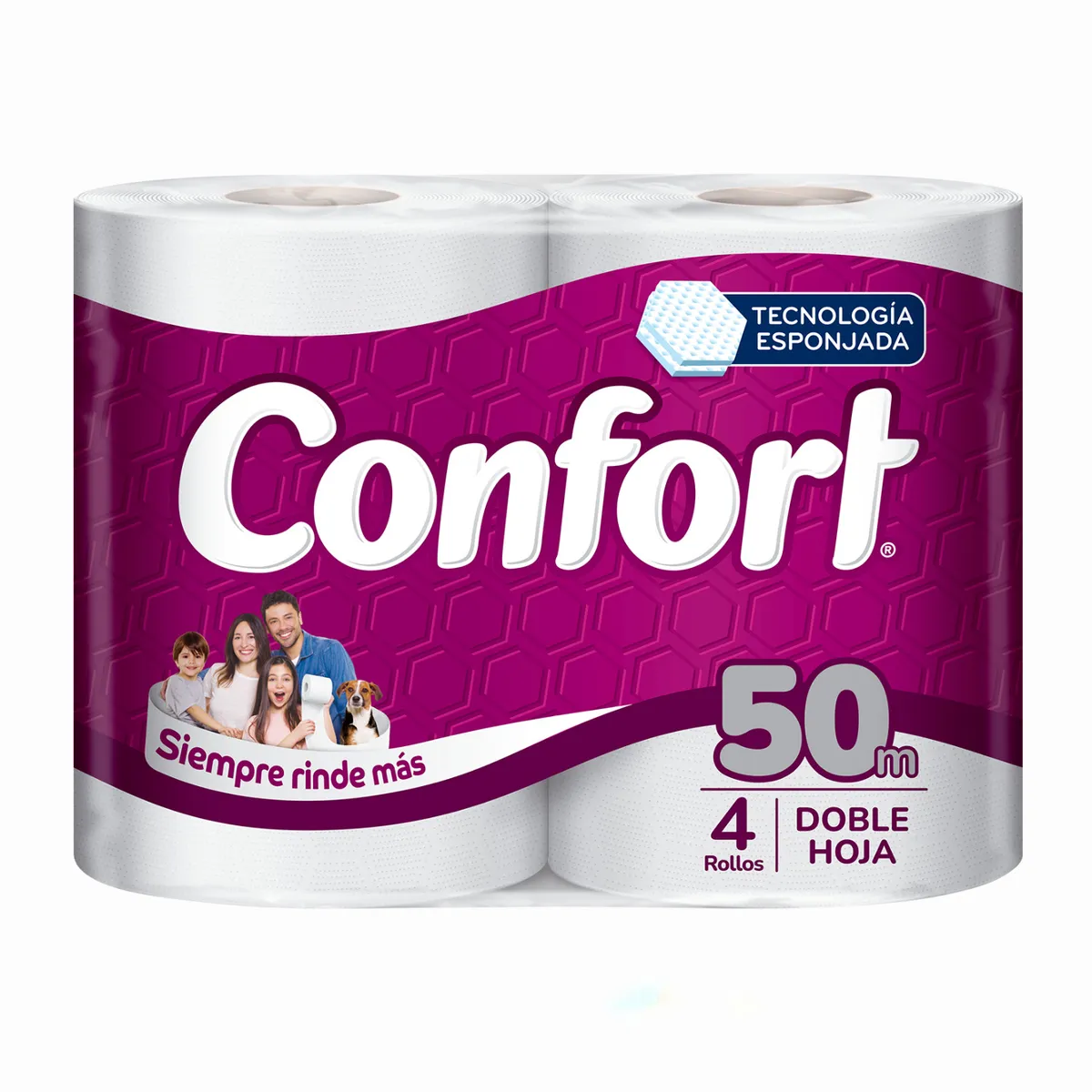 CONFORT - Papel Higiénico Confort Doble Hoja 4 x 50 mts