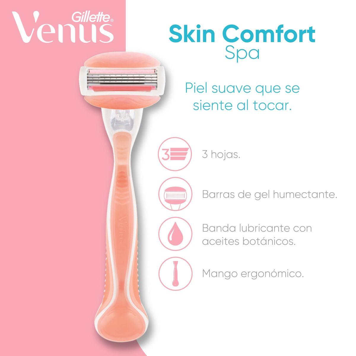 VENUS - Repuesto Máquina de Afeitar 3 Hojas Spa Venus Gillette 2 Un