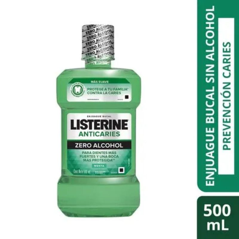 LISTERINE - Enjuague Bucal Anticaries Zero Alcochol Listerine 500 ml