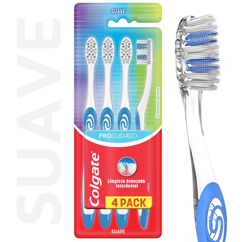 COLGATE - Cepillo de Dientes Colgate Pro Cuidado Suave 4 Un