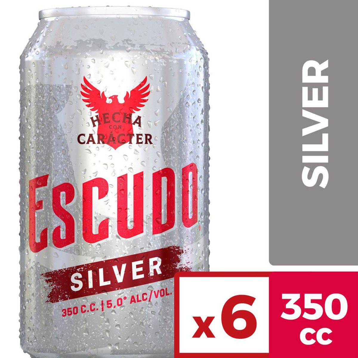ESCUDO - CERVEZA LAGER 6PK LT ESC SIL 5G 350 CC