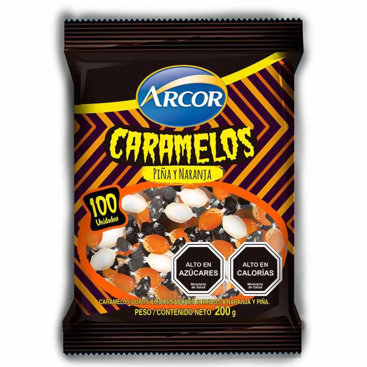 ARCOR - Caramelos Duros Ácidos Piña y Naranja Arcor 200 gr