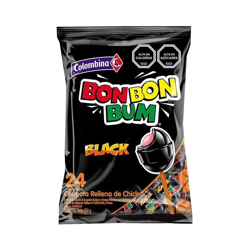 COLOMBINA - CHUPETE BBB BLACK COLOMBINA 456 GR
