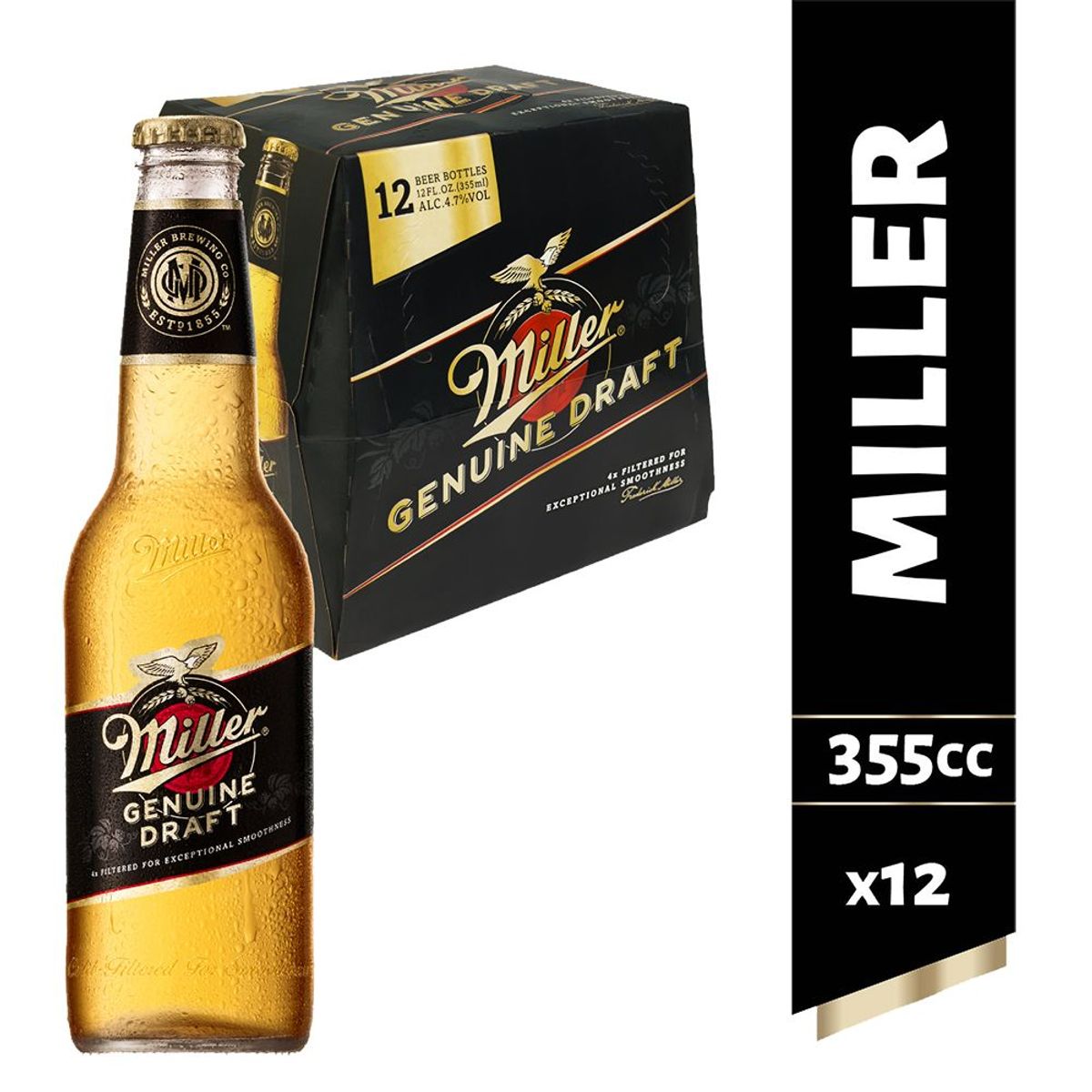 MILLER - CERVEZA LAGER 12 PACK MILLER  4.6G 355