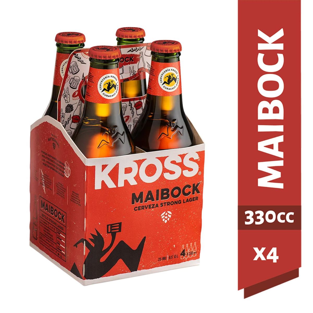KROSS - Pack Cerveza Artesanal Kross Maibock Strong Lager Botella 6.5° 4 x 330 ml
