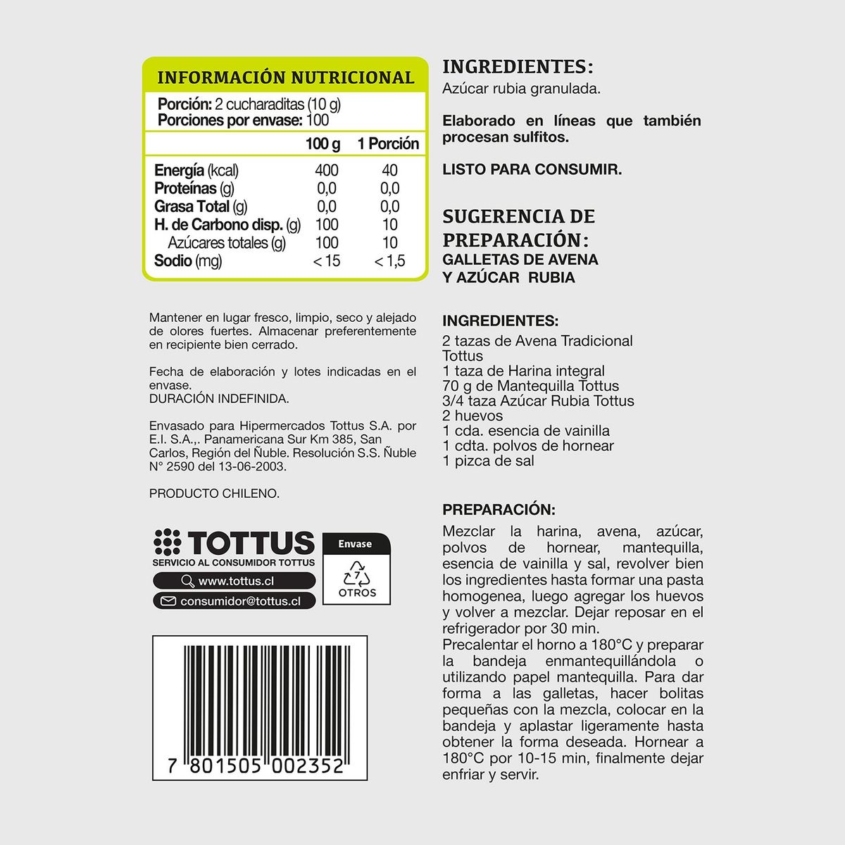 TOTTUS - Azúcar Rubia