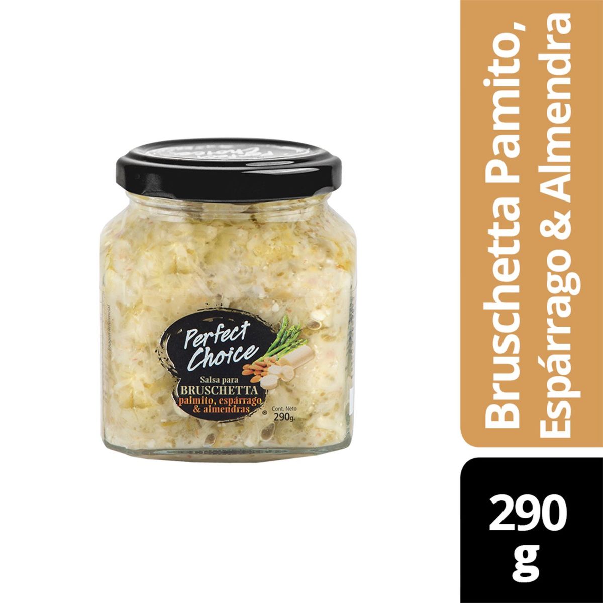 PERFECT CHOICE - Bruscheta Palmito Espárragos y Almendras Frasco 290 g