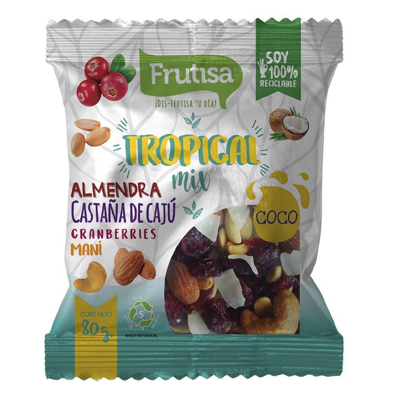 FRUTISA - MIX FRUTOS SECOS TROPICAL  FRUTISA 80 GR