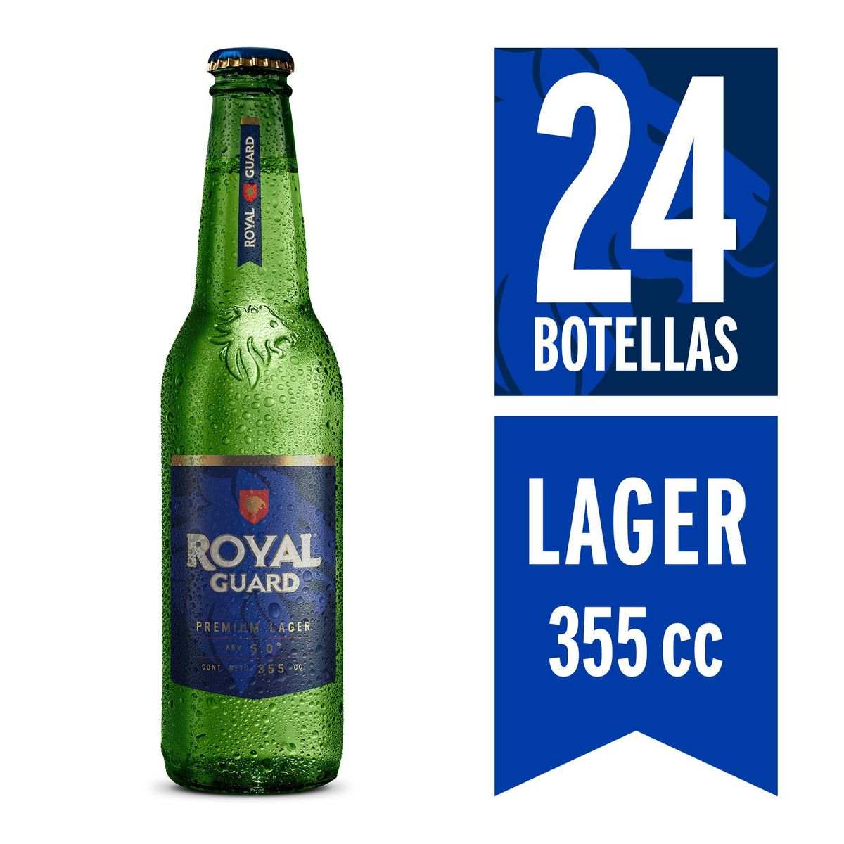 ROYAL GUARD - Pack Cerveza Royal Guard Lager 5° Botella 24 x 355 cc