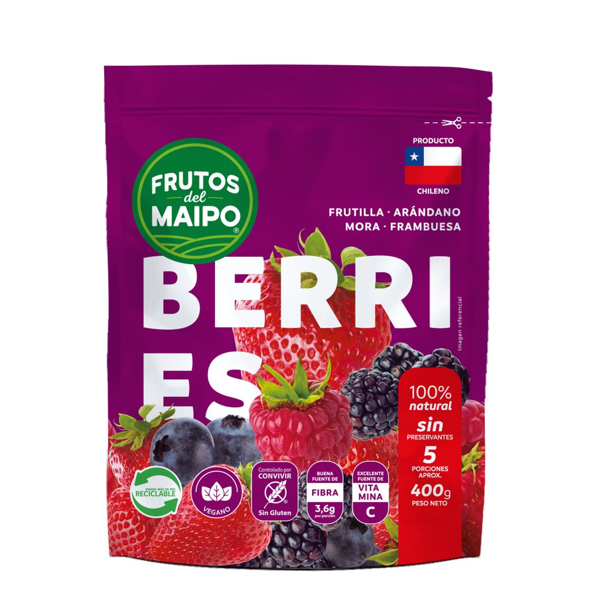 FRUTOS DEL MAIPO - Fruta Congelada Mix Berries Frutos de Maipo 400 g