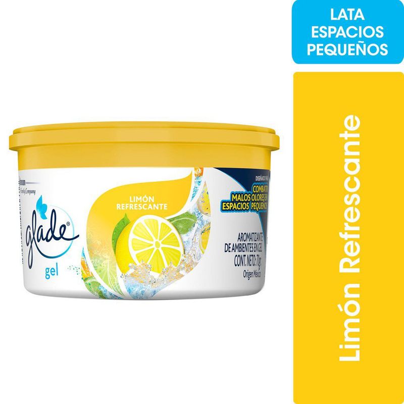 GLADE - Desodorante Ambiental Glade Mini Gel Hogar Limón Refrescante 70 g