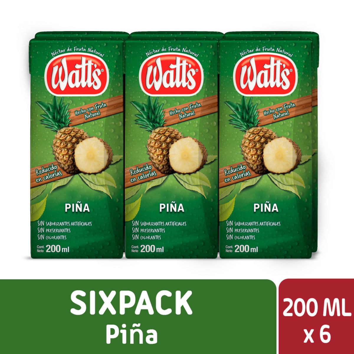 WATTS - Pack Néctar de Piña Watts 6 x 200 ml